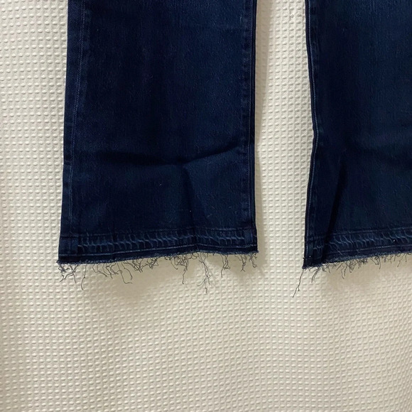 NWT LOFT Petite Unpicked Hem High Rise Wide Leg Jeans in Rinse Overdye Wash - Picture 5 of 8